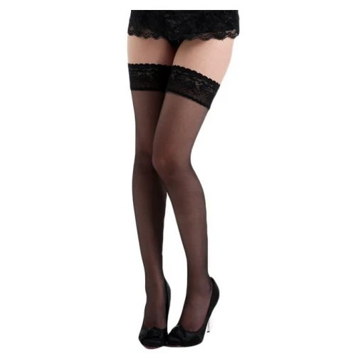 Knee High Socks PAMELA MANN - Lace Top Hold Ups - Black 5 Knee High Socks PAMELA MANN - Lace Top Hold Ups - Black -Bracelets Shop 89725 1